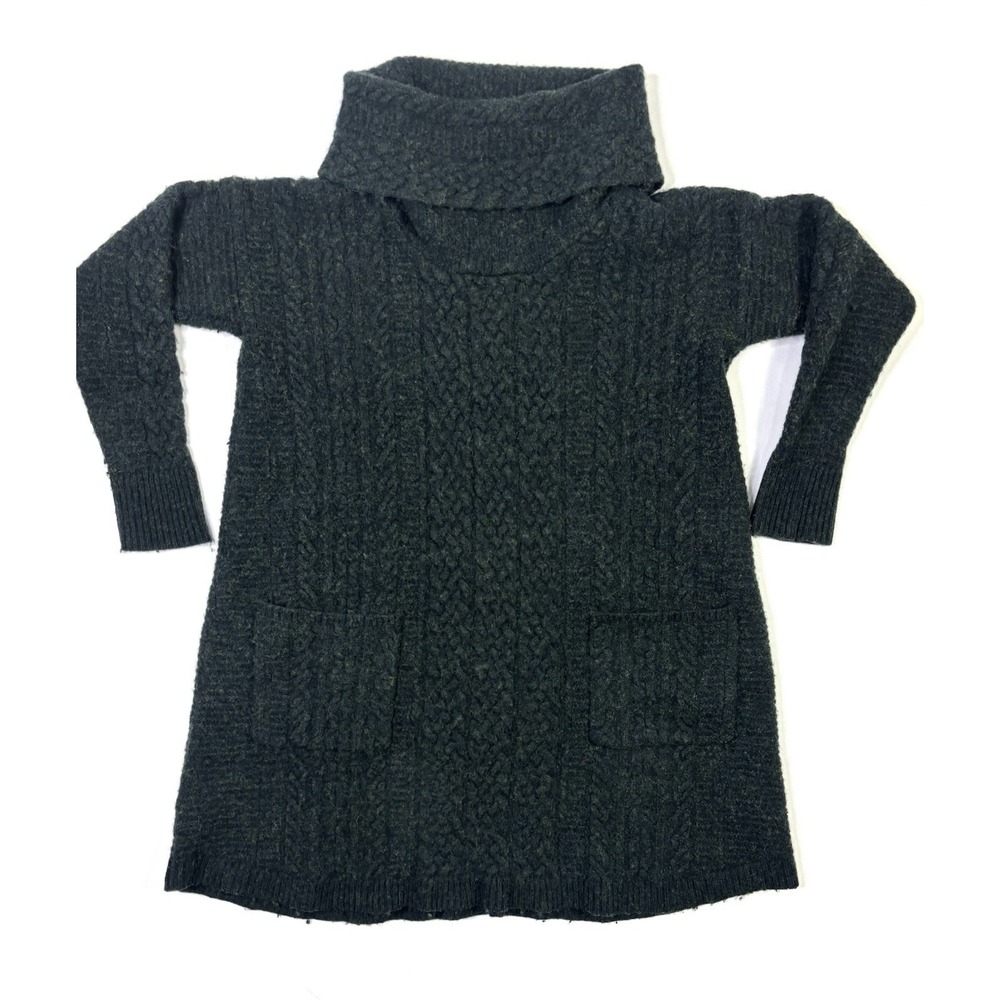 Sparrow Anthropologie 100% Merino Wool Sweater Dress Women's Medium Green